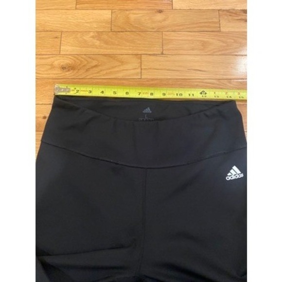 Adidas Women Climalite Black Athletic Leggings With 3 Stripes Size L - Picture 3 of 5